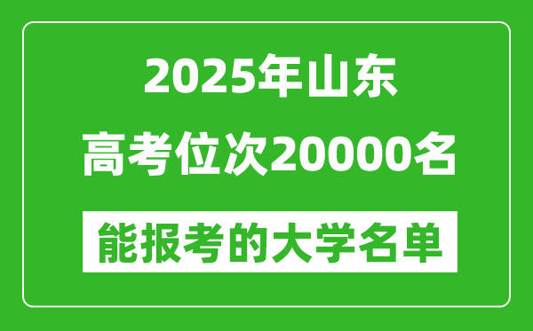 2025山东高考位次20000名能报考什么大学?附能上大学名单