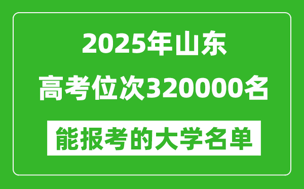 2025山东高考位次320000名能报考什么大学?附能上大学名单