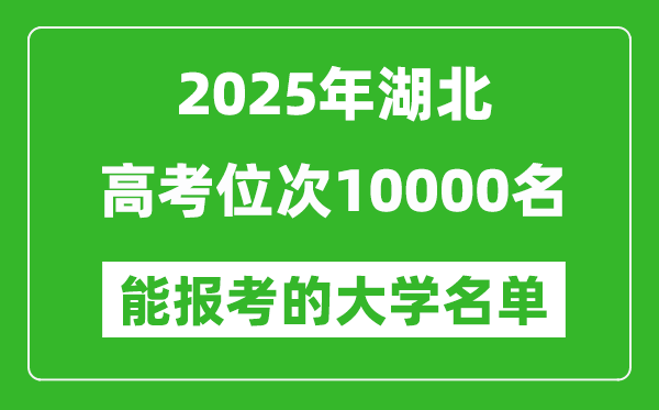 2025湖北高考位次10000名能报考什么大学?附能上大学名单