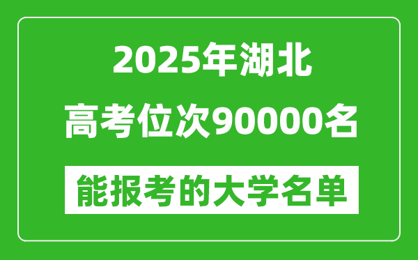 2025湖北高考位次90000名能报考什么大学?附能上大学名单