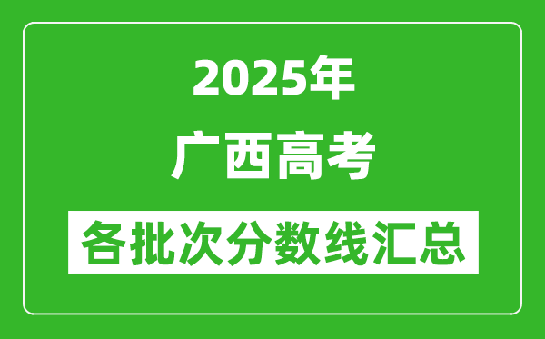 2025年广西高考各批次分数线汇总(含一本,二本,专科分数线)