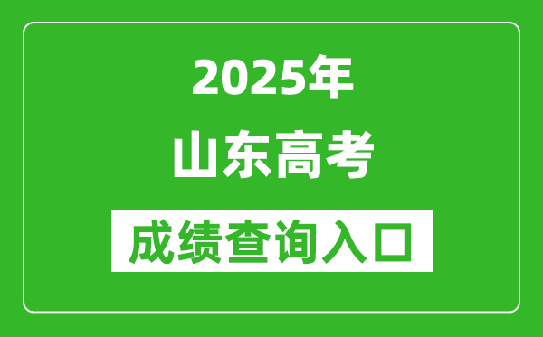 2025年山东省高考成绩查询入口(https://cx.sdzk.cn)