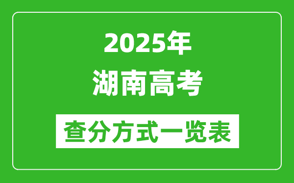 2025湖南高考成绩怎么查询,湖南高考查分方式一览表(附查询入口)