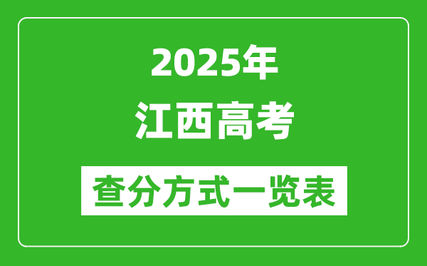 2025江西高考成绩怎么查询,江西高考查分方式一览表(附查询入口)
