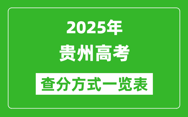 2025贵州高考成绩怎么查询,贵州高考查分方式一览表(附查询入口)