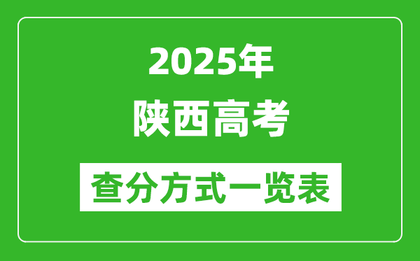 2025陕西高考成绩怎么查询,陕西高考查分方式一览表(附查询入口)