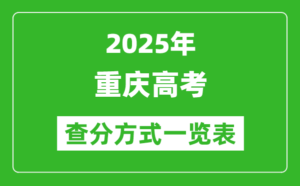 2025重庆高考成绩怎么查询,重庆高考查分方式一览表(附查询入口)