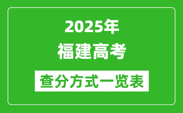 2025福建高考成绩怎么查询,福建高考查分方式一览表(附查询入口)