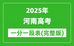 2025河南高考一分一段表_查询位次及排名（完整版）