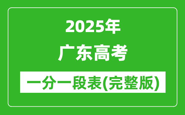 2025广东高考一分一段表,查询位次及排名(完整版)