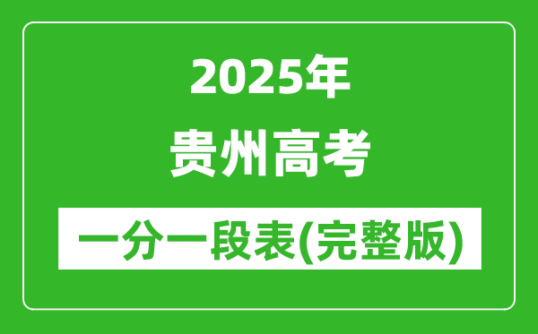 2025贵州高考一分一段表,查询位次及排名(完整版)