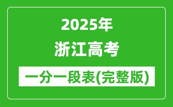 2025浙江高考一分一段表,查询位次及排名(完整版)