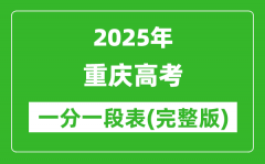 2025重庆高考一分一段表_查询位次及排名（完整版）