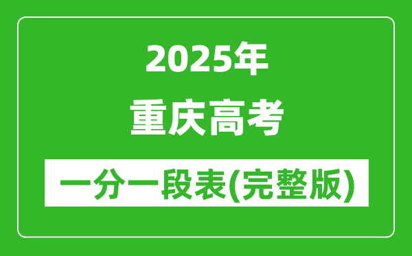 2025重庆高考一分一段表,查询位次及排名(完整版)