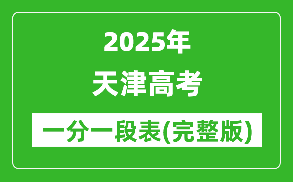 2025天津高考一分一段表,查询位次及排名(完整版)