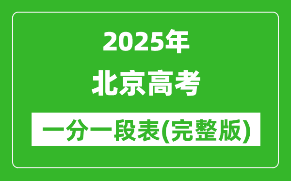 2025北京高考一分一段表,查询位次及排名(完整版)