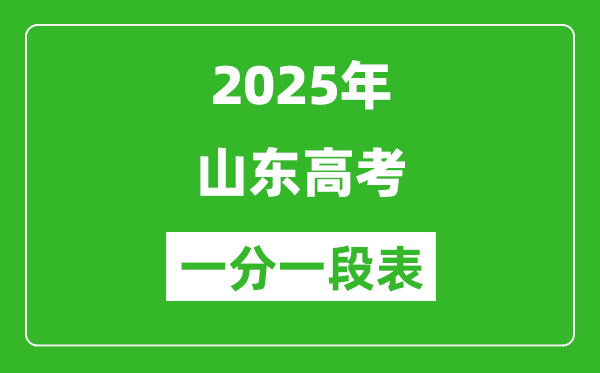 2025年山东高考一分一段表