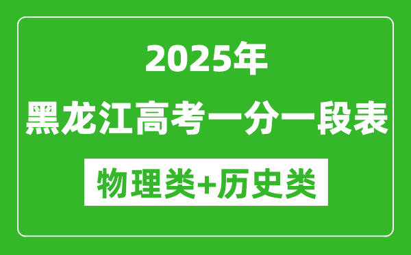 2025年黑龙江高考一分一段表(物理+历史)