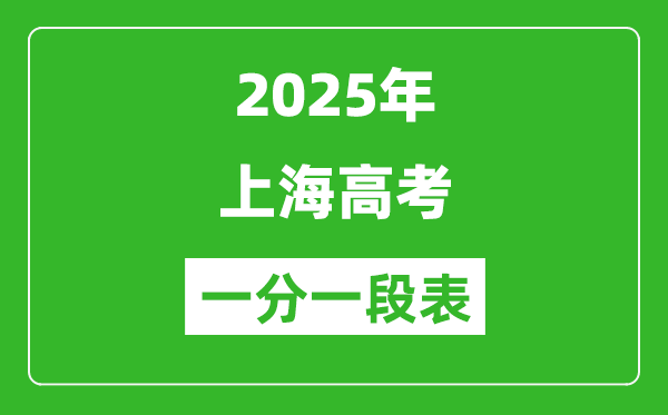 2025年上海高考一分一段表
