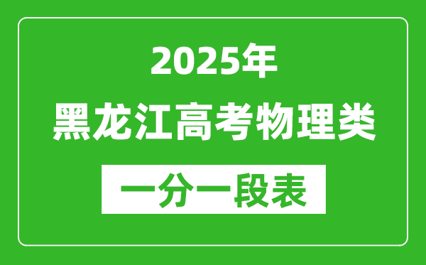 黑龙江省2025年高考物理类成绩一分段统计表(位次排名对照)