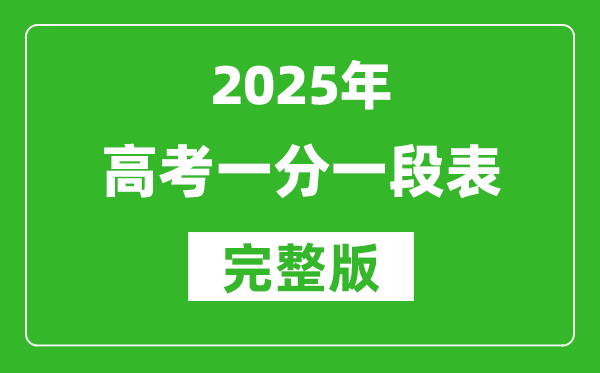 2025年全国高考一分一段表汇总(31省市完整版)