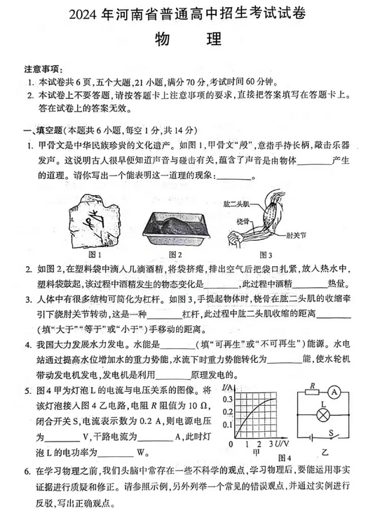 2025年洛阳中考物理试卷真题及答案解析(完整版)