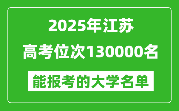 2025江苏高考位次130000名能报考什么大学？附能上大学名单