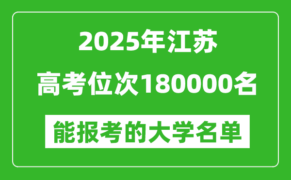 2025江苏高考位次180000名能报考什么大学?附能上大学名单
