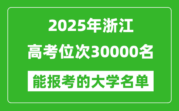2025浙江高考位次30000名能报考什么大学?附能上大学名单