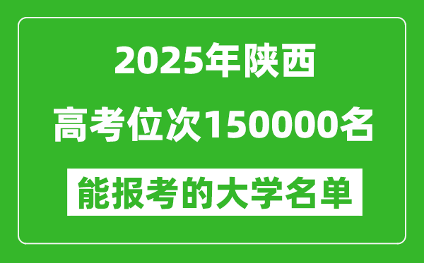 2025陕西高考位次150000名能报考什么大学?附能上大学名单