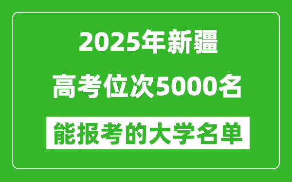 2025新疆高考位次5000名能报考什么大学?附能上大学名单