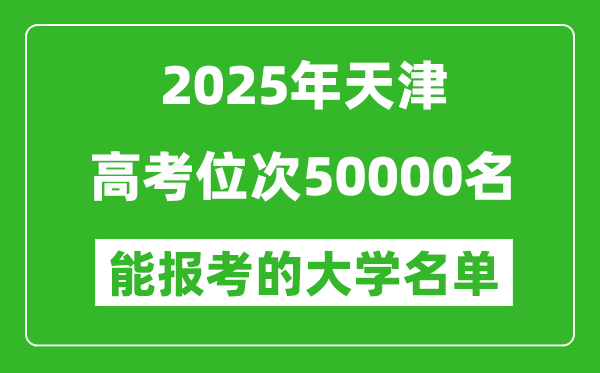 2025天津高考位次50000名能报考什么大学?附能上大学名单