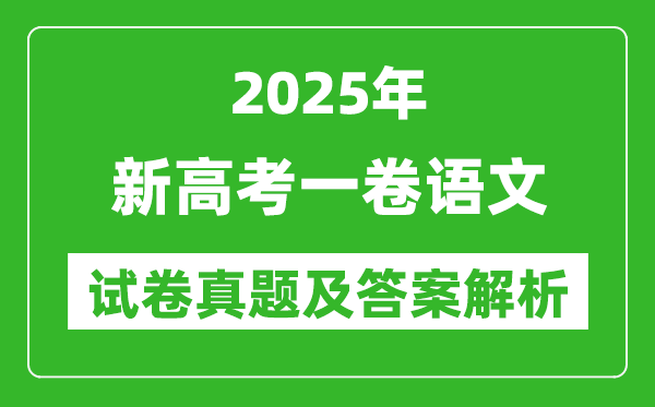 2025年新高考一卷语文试卷真题及答案解析(完整版)