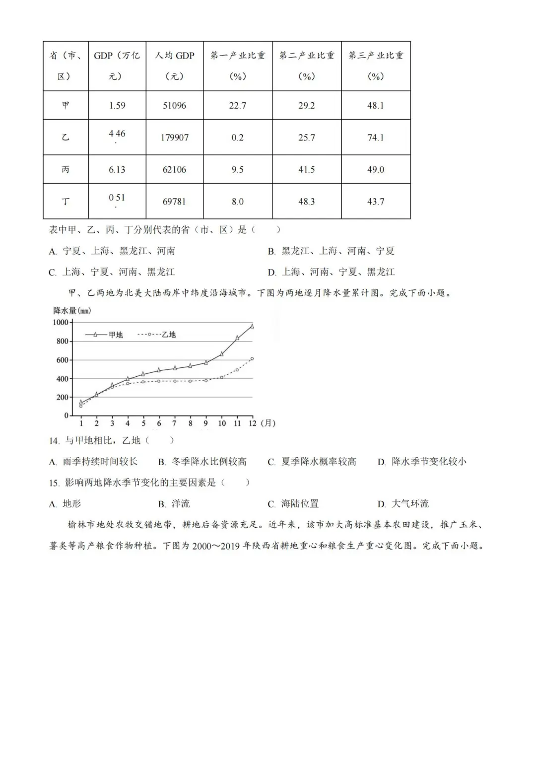 2025年浙江高考地理试卷真题及答案解析(完整版)