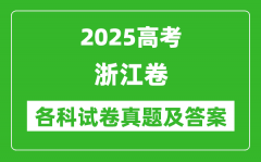 2025高考浙江卷各科试卷真题及答案(9科全)