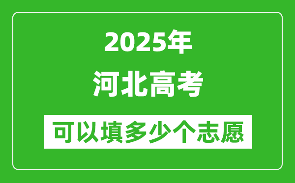2025年河北高考志愿可以填多少个志愿