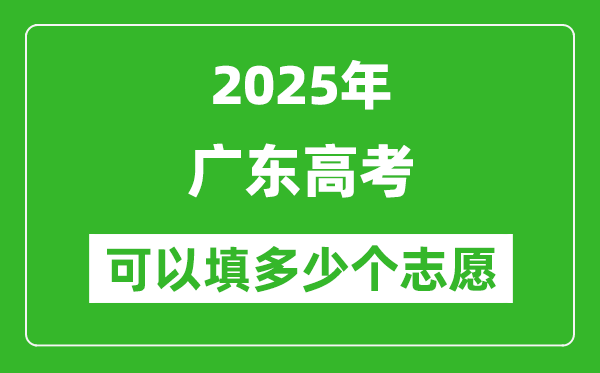 2025年广东高考志愿可以填多少个志愿,可以报多少个学校和专业?