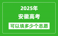 2025年安徽高考志愿可以填多少个志愿_可以报多少个学校和专业？