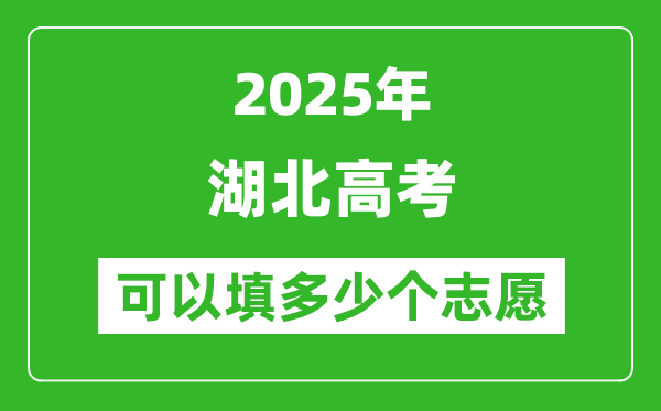 2025年湖北高考志愿可以填多少个志愿