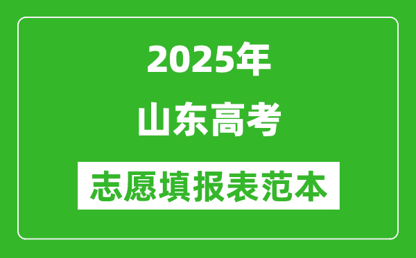 2025山东高考志愿填报表范本模板