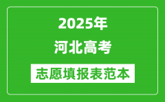 2025河北高考志愿填报表范本模板_附志愿样表及填报技巧