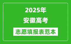 2025安徽高考志愿表填报范本模板_附志愿样表及填报技巧