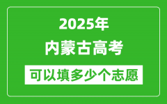 2025年内蒙古高考志愿可以填多少个志愿_可以报多少个学校和专业？