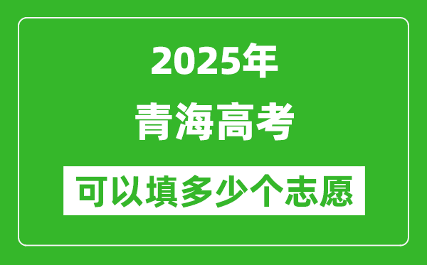 2025年青海高考志愿可以填多少个志愿