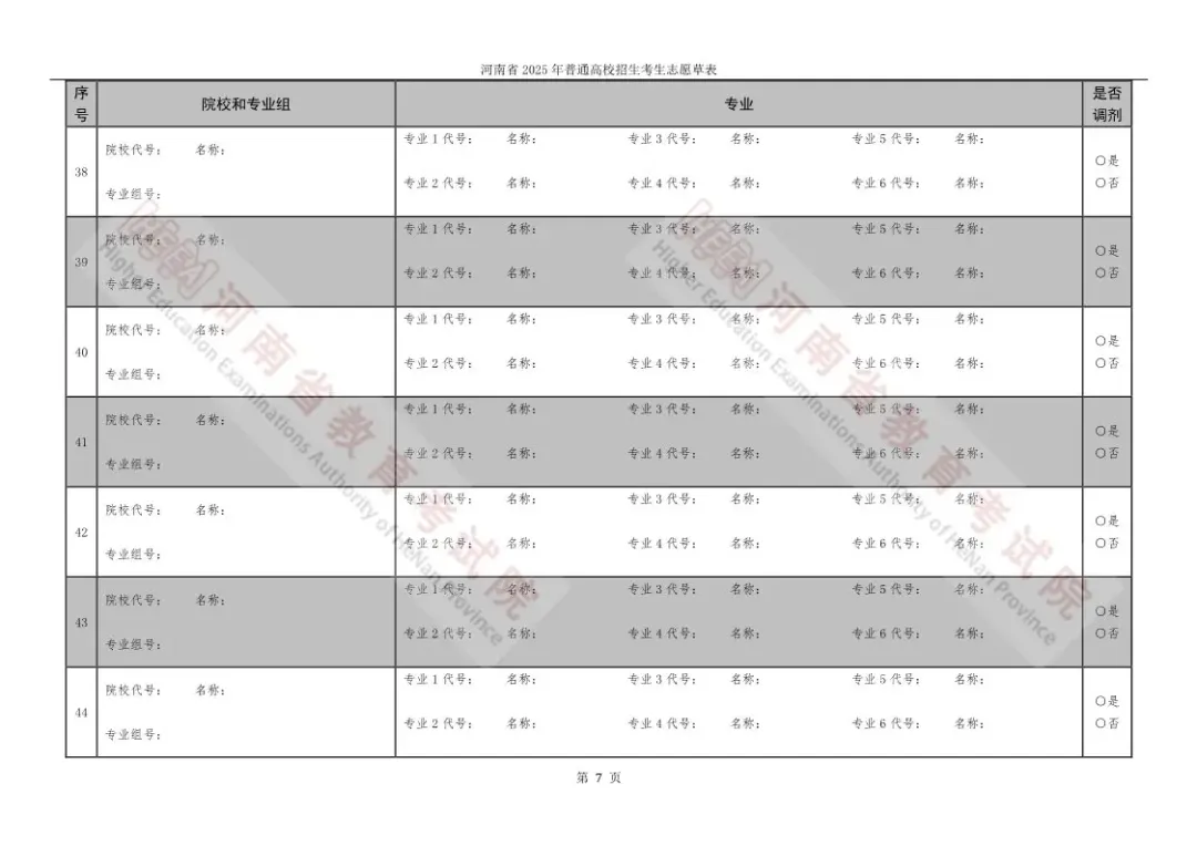 2025河南高考志愿填报表范本模板,附志愿样表及填报技巧