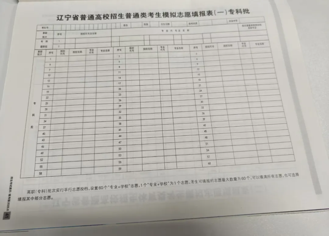 2025辽宁高考志愿填报表范本模板,附志愿样表及填报技巧