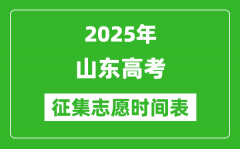 2025年山东高考征集志愿时间安排时间表_什么时候填报