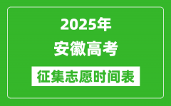 2025年安徽高考征集志愿时间安排时间表_什么时候填报