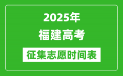 2025年福建高考征集志愿时间安排时间表_什么时候填报
