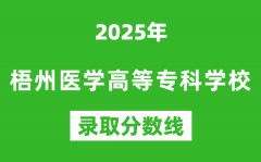 梧州医学高等专科学校2025年录取分数线（含2024历年）